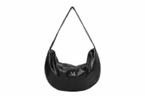 Mucent Elune Glossy Half Moon Big Hobo Bag Black