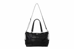 Mucent Prime Wrinkle Leather Cracked Crossbody Shoulder Bag Black
