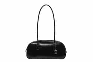Mucent Roma Crack Keyring Leather Shoulder Bowling Bag Black