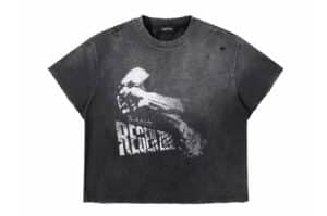 REGEN ZONE 26SS Boxing Fighter Distressed Vintage Wash Tee Black