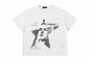 REGEN ZONE 26SS Cobain Flag Distressed Vintage Wash Tee White