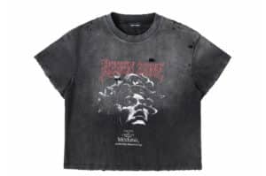 REGEN ZONE 26SS Medusa Distressed Vintage Wash Tee Black