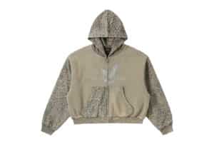 REGEN ZONE 26SS Pegasus Leopard Patchwork Hoodie Beige