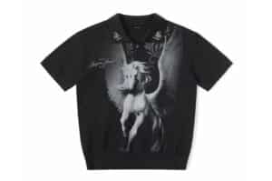 REGEN ZONE 26SS Pegasus Totem Knit Polo Tee Black