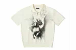 REGEN ZONE 26SS Pegasus Totem Knit Polo Tee Cream