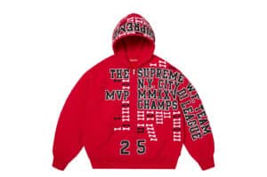 Supreme League Champs Zip Up Hooded Sweatshirt Red