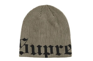 Supreme Old English Printed Beanie (SS26) Olive