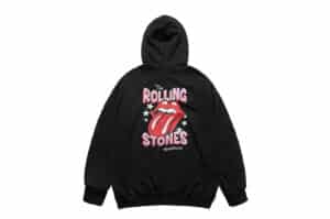 ADLV Rolling Stones Doodle Star Hoodie Zip Up Black