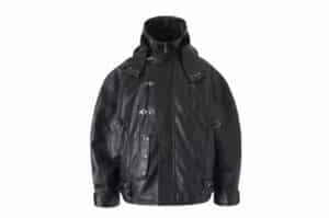 DND4DES Buckle Leather Jacket Black front