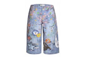 DND4DES Cartoon Print Jeans Blue front