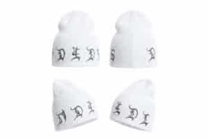 DND4DES Gothic Rhinestone Beanie White