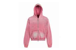 DND4DES Rhinestone Washed Distressed Hoodie Pink