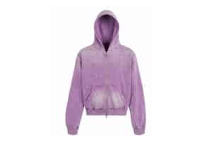 DND4DES Rhinestone Washed Distressed Hoodie Purple