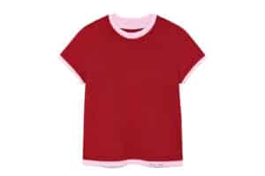 Matin Kim Color Point Layered Top for Women Red TS026
