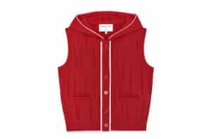 Matin Kim Wrinkle Hoody Button Knit Vest Red KV004.psd