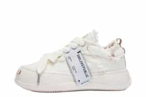 Smile Repiblic White Frayed Canvas Platform Sneakers