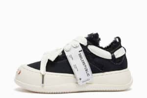 Smile Republic Black Frayed Canvas Platform Sneakers