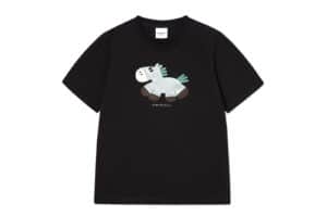 ADLV Woman Dot Applique Horse Tee Black