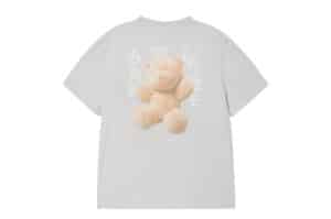 ADLV Woman Fuzzy AC Bear Tee Light Grey back