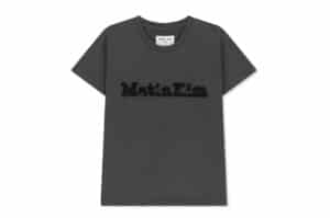 Matin Kim Applique Logo Slim Top Charcoal TS060