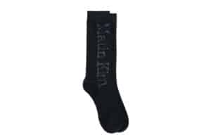 Matin Kim Cracked Logo Jacquard Socks Black SS004