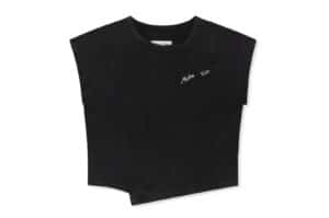 Matin Kim Curved Cut Slim Top Black TS063