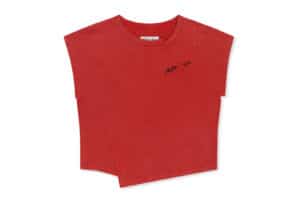 Matin Kim Curved Cut Slim Top Red TS063