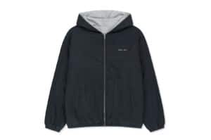 Matin Kim Double Face Hoody Zip Up Navy JP327