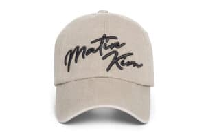Matin Kim Logo Script Ball Cap Beige HT012