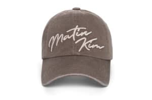 Matin Kim Logo Script Ball Cap Brown HT012