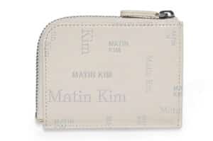 Matin Kim Matin All Over Logo Half Round Zip Wallet Ivory WL008