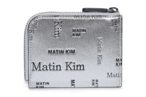 Matin Kim Matin All Over Logo Half Round Zip Wallet Silver WL008