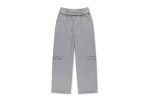 Matin Kim Mixed Waffle Foldover Waist Jersey Pants Grey PT027