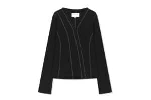 Matin Kim Multi Styling Hook Detail Slim Top Black TS053