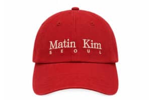 Matin Kim Seoul Logo Point Big Ball Cap Red HT401