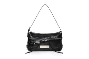 Matin Kim Side Buckle Biker Shoulder Bag Black BG043