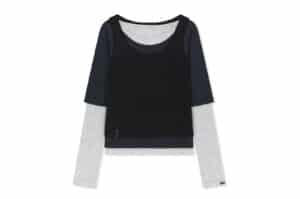 Matin Kim Triple Layered Multi Way Top Navy TS054