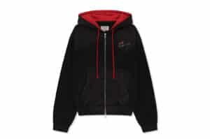 Matin Kim Vintage Washed Color Contrast Hoody Zip Up Black JP325