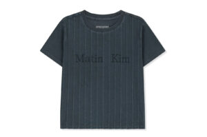 Matin Kim Washed Logo Full Pintuck Top Smoke Blue TS065