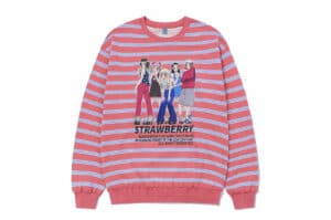 Wondervisitor Girls Stripe Sweatshirt Pink