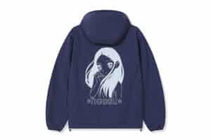 Wondervisitor Heesu Hooded Windbreaker Navy back