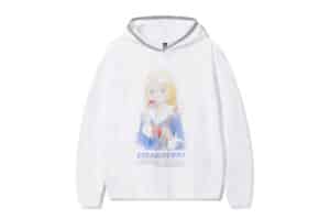 Wondervisitor Yurina School Raglan Hooded Tee White