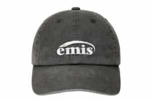 Emis Logo Print Pigment Dyeing Ball Cap Grey