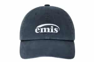 Emis Logo Print Pigment Dyeing Ball Cap Navy
