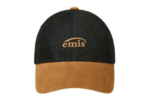 Emis Small Logo Suede Brim Ball Cap Black