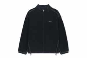 Matin Kim Boucle Texture Knit Zip Up Dark Navy CD330