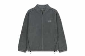 Matin Kim Boucle Texture Knit Zip Up Grey CD330