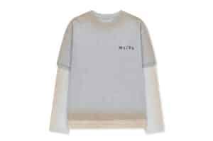 Matin Kim Dust Washed Logo Layered Top Grey TS370