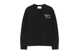 Matin Kim Grid Logo Cashmere Blended Knit Pullover Black PO340