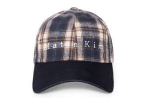 Matin Kim Matin Contrast Brim Check Ball Cap Navy HT018